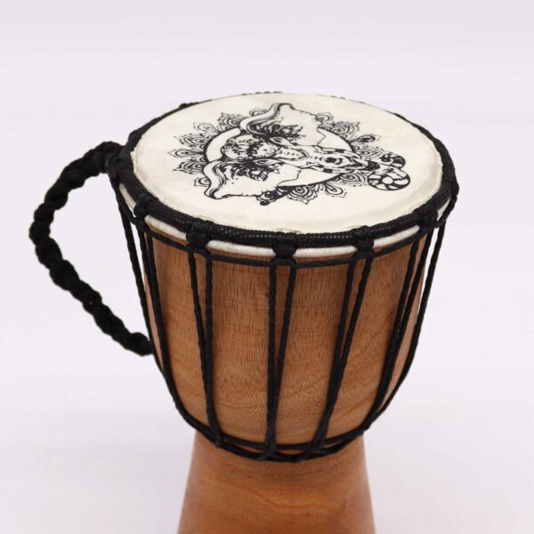 Tambor Djembe hecho a mano con tapa ancha - 20cm - Imagen 3