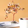 Árbol de piedras preciosas grande: Piedras múltiples sobre base de ágata natural (100 piedras)