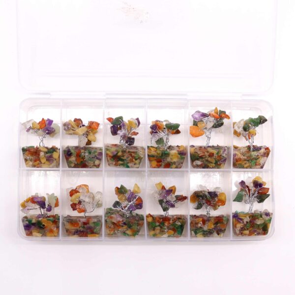 Mini árbol de piedras preciosas sobre base de orgonita - Piedras múltiples (15 piedras) - Imagen 2