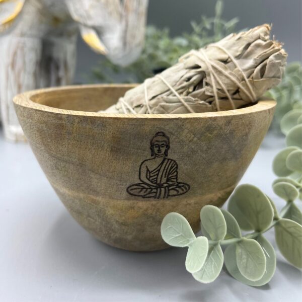 Cuenco de Madera para Ofrendas y Rituales - Buda - 11x7cm - Imagen 2