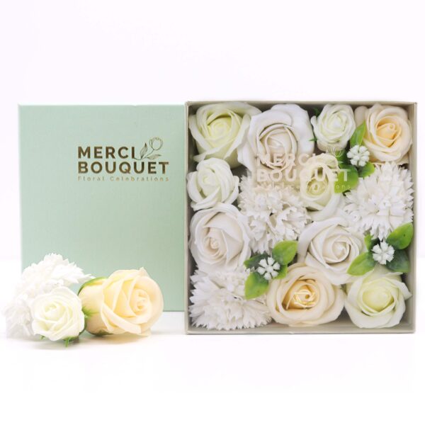 Caja Cuadrada - Bendiciones de Boda - Blanco y Marfil - Imagen 2
