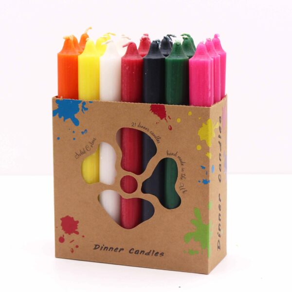 Juego de Velas de Mesa de Color Sólido - Pack de 21 - Mezcla de 7 Colores - Imagen 2