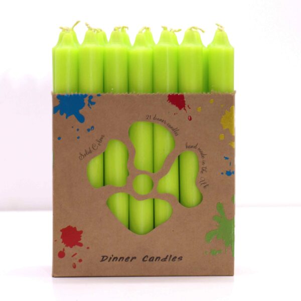 Juego de Velas de Mesa de Color Sólido - Pack de 21 - Verde Lima Rústico - Imagen 3