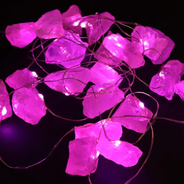 Luces de encantamiento de piedras preciosas - Cuarzo rosa - Imagen 4