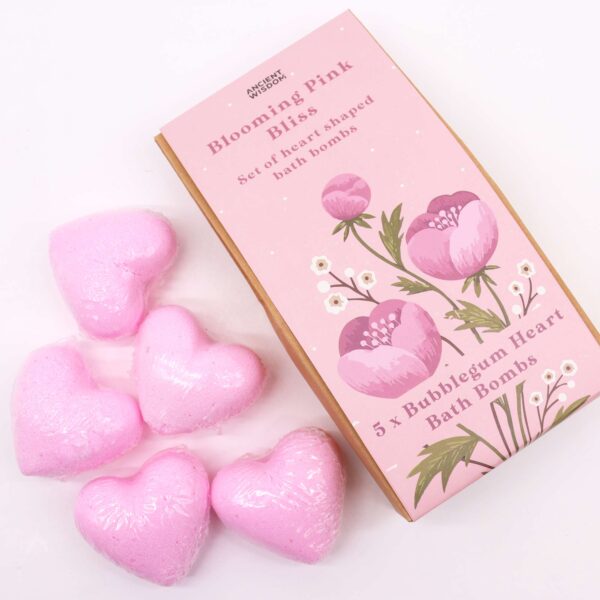 Set de Bombas de Baño de Corazón-Felicidad Rosa Florecente - Imagen 4