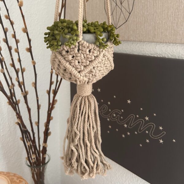 Macetero Macramé Decorativo - Beige - Imagen 2