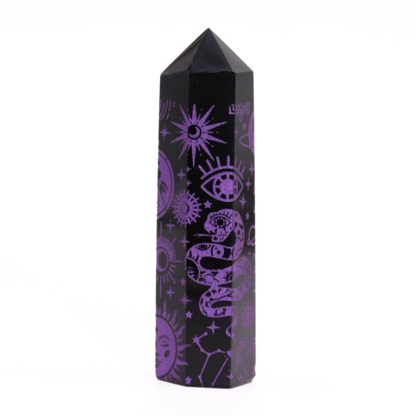Puntas de Obsidiana Negra (aprox 60-70 gm 9cm) - Historia Mística - Morado Profundo - Imagen 3