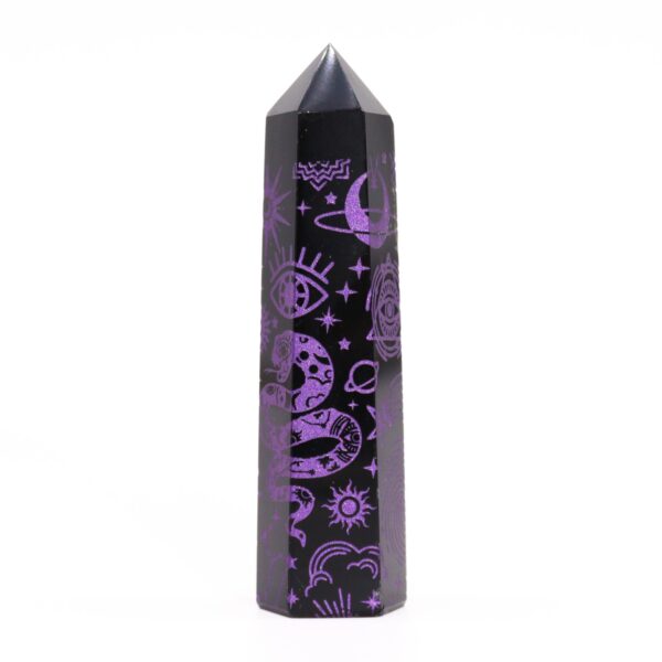 Puntas de Obsidiana Negra (aprox 60-70 gm 9cm) - Historia Mística - Morado Profundo - Imagen 4