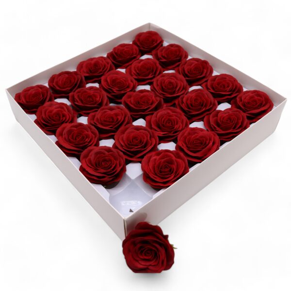 Flor de Jabón Artesanal - Grande Vintage Rose - Escarlata - Imagen 3