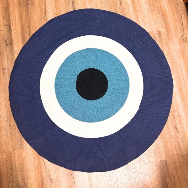 Alfombra mal de ojo de cuerda de algodón 120cm - Imagen 3